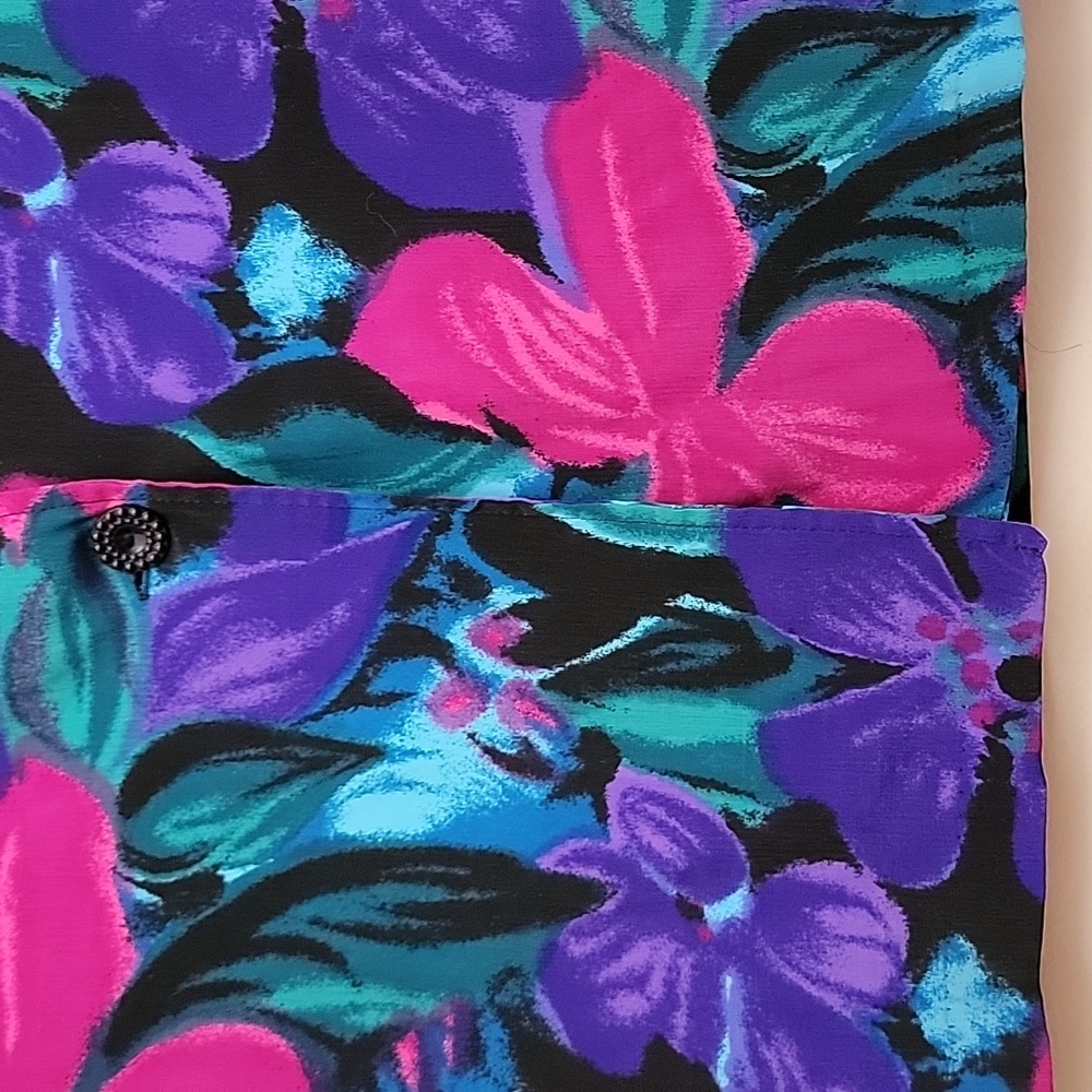 Vintage S.G. Sport Floral Artsy Purple, Pink, Blue, Green & Black Blazer M - Picture 6 of 16